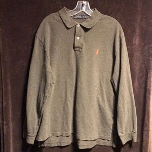 COPY - Polo XL rugby sweater olive green used vintage